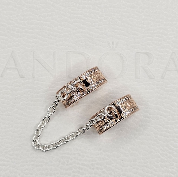 Authentic Pandora Two Safety Chain Clip - Picture 3 of 9